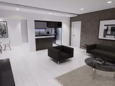 LIVINGROOM and KITCHEN 3D model