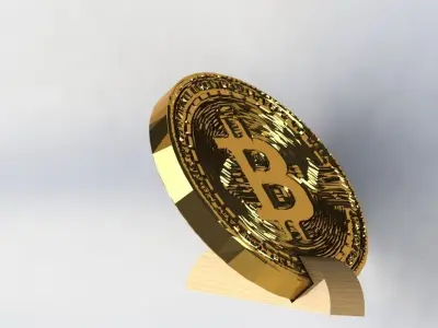 Bitcoin model with stand 3D print model
