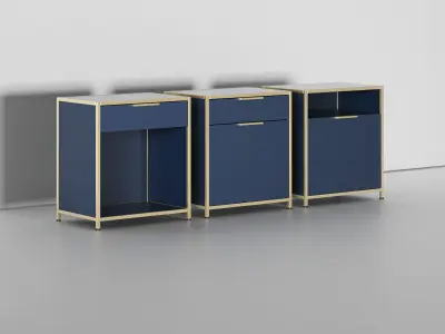 Dita Bedside Cabinets Large 3D model
