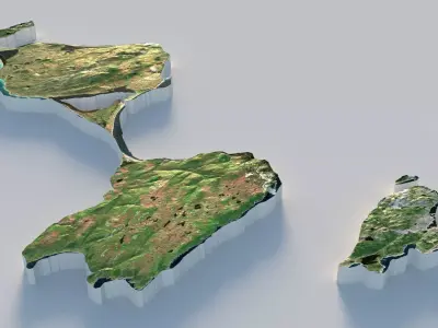 Saint Pierre and Miquelon Terrain Country 3D model