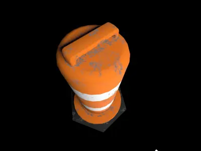 Traffic cone Low-poly 3D model 10