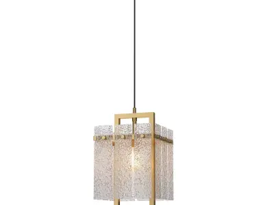 chandelier adina pendant light in gold and glass 3D model