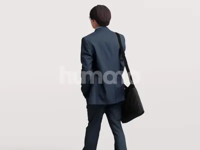 Human business man - walking working office street -4151-40 3D model