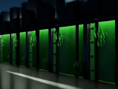 Sci Fi Modular Railing for City Walkways 3D model