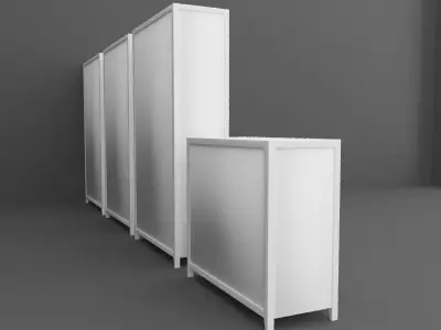 Cabinet Set of office furniture with doors and drawers 3D model