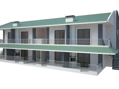 Villa Model three story apartment building 3D model