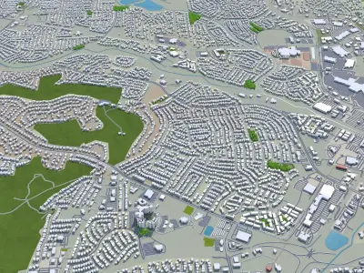 Rio Rancho New Mexico 40km Low-poly 3D model