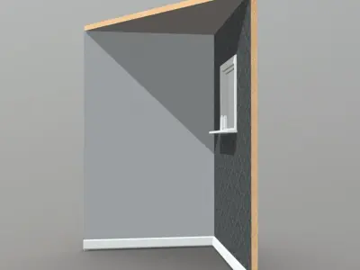 Room Corner Low-poly 3D model