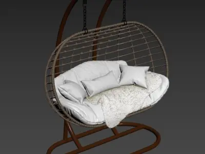 Hanging Garden swing cocoon rattan 3D model