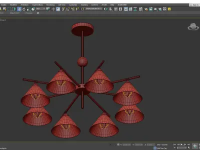 Modern Simplicity Cone Chandelier Low-poly 3D model