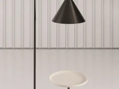 Miniforms OZZ Floor Lamp Laquered Black and Ash 3D model