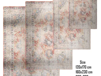 Viscose Rug Haven Red By Benuta 3D model