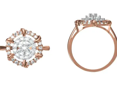 Light Weight Wedding Engagement Women Ring STL JCD Details 3D print model 20