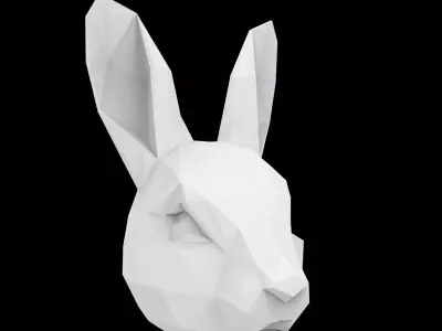 Geometric Rabbit Sculpture 3D Print Model 3D print model