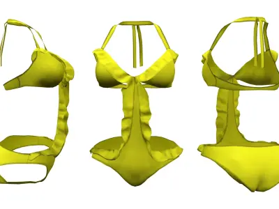 Swimwear with Front Frills Low-poly 3D model