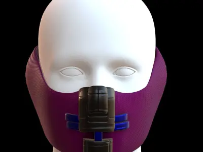 Gas mask helmet 3d model scifi Low-poly  Low-poly 3D model