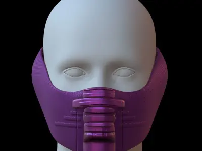 Gas mask helmet 3d model scifi Low-poly  Low-poly 3D model 164