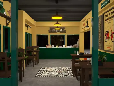 Bus retaurant classic 3D model