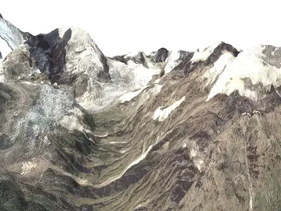 Mount Ushba 4710 meters Mountain landscape 3D model