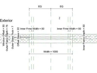 3 Panel Frame Window 3D model