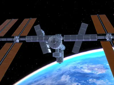 Alternative Space Station Low-poly 3D model