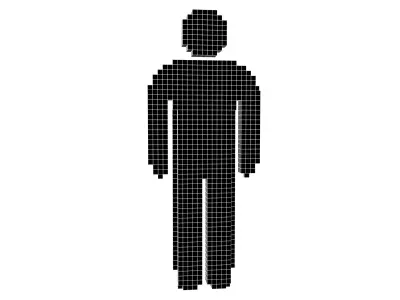 Voxel Style Boy Symbol v3 003 Low-poly 3D model