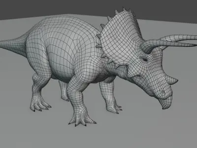  Photoreal Triceratops for Animation 3D Print 