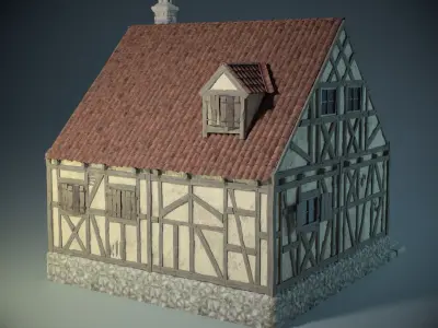 Medieval House 08 Game Ready Low-poly 3D model