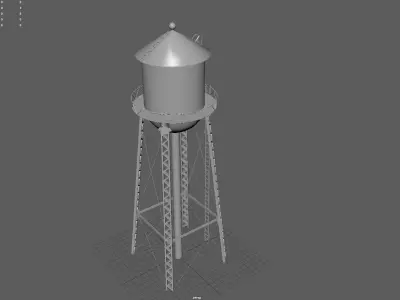 WATER TOWER Low-poly 3D model