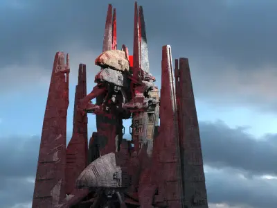 Terra Former Mining colony Kit bash 2 3D model