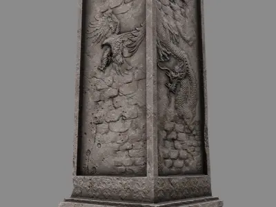 pillar 10 Low-poly 3D model