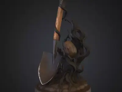 Unearthed Enigma Stone Sculpture Low-poly 3D model