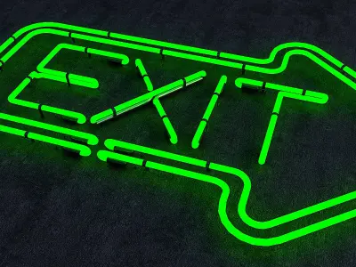 Exit Neon Sign 3D model