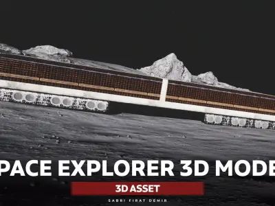 Space Explorer - Ground Ship Low-poly 3D model