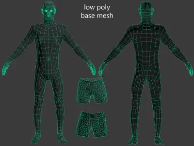 Human Model Generic Thin Male Low-poly 3D model