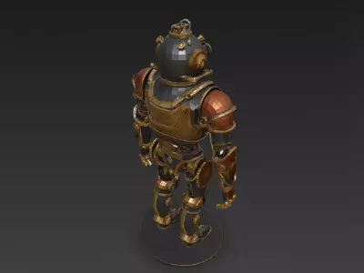 Steampunk Robot PBR 3D Model 3D model