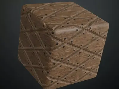 Diamond Pattern Studded Medieval Wood Panels PBR Seamless Texture