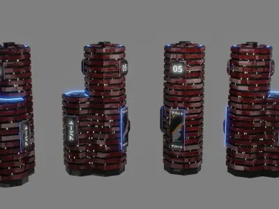 SciFi Cyberpunk Building 05 Low-poly 3D model