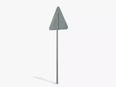 Road Work Sign Low-poly 3D model