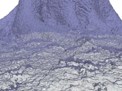 Winter tree trunk 3D scan Low-poly 3D model