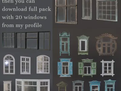 Old Windows pack  Low-poly 3D model