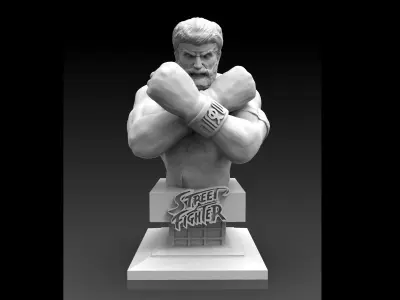 Old Ryu - Street Fighter V Statue 3D print model