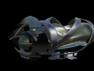 airship model futuristic spacecraft Low-poly 3D model