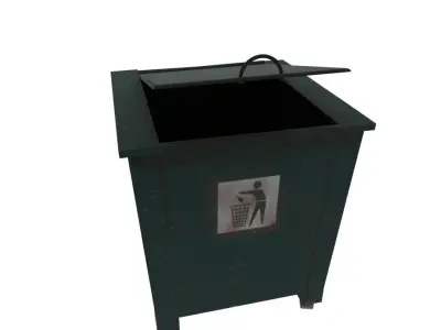 Street garbage can Free low-poly 3D model