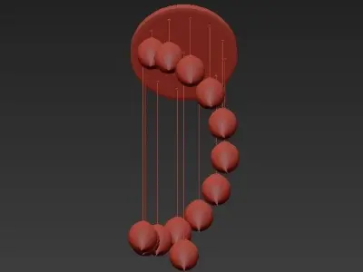 DELICE clock with balls hanging from it 3D model