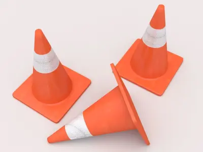 Traffic Cone Low-poly 3D model
