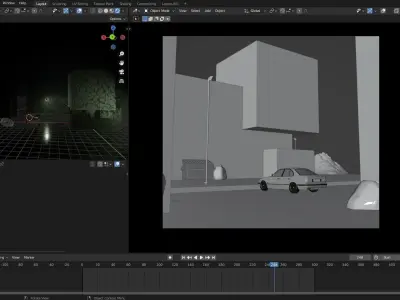 3D Brutalism - Dark Night Street 3D model