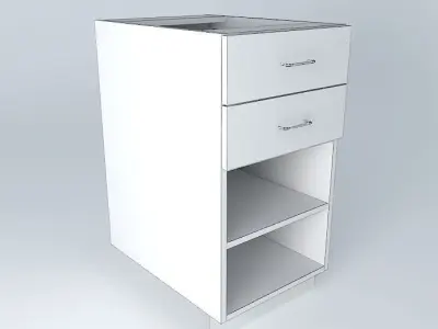 B0D2D kitchen cabinet with two drawers Free 3D model