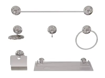 Bathroom Accessories Set with Six Pieces for Interiors 3D model