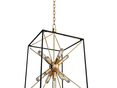 Hudson Valley 9 Light Pendant Aged Brass Glendale 3D model
